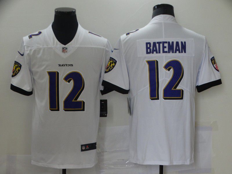 Men Baltimore Ravens 12 Bateman White 2021 Vapor Untouchable Limited Player Nike NFL Jersey